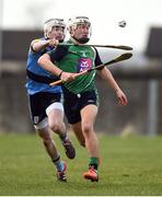 15 February 2017; David Reidy of LIT in action against Luke Scanlon of UCD during the Independent.ie HE GAA Fitzgibbon Cup Quarter-Final between Limerick IT and University College Dublin at Limerick IT in Limerick. Photo by Diarmuid Greene/Sportsfile