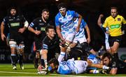 3 November 2017; Jamison Gibson-Park of Leinster scores his side's first try during the Guinness PRO14 Round 8 match between Glasgow Warriors and Leinster at Scotstoun in Glasgow, Scotland. Photo by Ramsey Cardy/Sportsfile