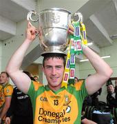 17 July 2011; Patrick McBrearty, Donegal, celebrates with the Anglo Celt cup. Ulster GAA Football Senior Championship Final, Derry v Donegal, St Tiernach's Park, Clones, Co. Monaghan. Picture credit: Oliver McVeigh / SPORTSFILE