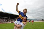 3 July 2011; Conor Lonergan, Tipperary, celebrates his side's victory. Munster GAA Football Minor Championship Final, Cork v Tipperary, Fitzgerald Stadium, Killarney, Co. Kerry. Picture credit: Stephen McCarthy / SPORTSFILE