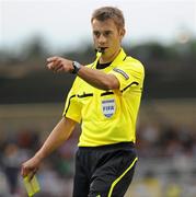 14 July 2011; Referee Clément Turpin, France. UEFA Europa League, Second Qualifying Round, 1st Leg, Crusaders v Fulham, Seaview, Belfast, Co. Antrim. Picture credit: Oliver McVeigh / SPORTSFILE