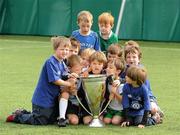 20 July 2011; 'Stars of the future' gather around the Heineken Cup during the Volkswagen Leinster Summer Camp, Lansdowne Rugby Club, Lansdowne Road, Dublin. Picture credit: Ray McManus / SPORTSFILE
