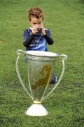 20 July 2011; Seven year old Andrew Fraser, from Ranelagh, Dublin, who attended the Volkswagen Leinster Summer Camp at Lansdowne Rugby Club photographs the Heineken Cup. Lansdowne Road, Dublin. Picture credit: Ray McManus / SPORTSFILE