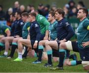 17 February 2017; Andrew Trimble, second right, of Ireland during an open training session at the Monaghan RFC grounds in Co. Monaghan. Photo by Seb Daly/Sportsfile