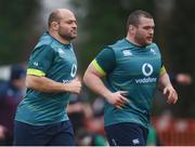 17 February 2017; Rory Best, left, and Jack McGrath of Ireland during an open training session at the Monaghan RFC grounds in Co. Monaghan. Photo by Seb Daly/Sportsfile