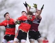 17 February 2017; Ian Maguire and Adrian Spillane of University College Cork in action against Brian Og McGilligan and Kevin McKernan of St Mary's University College during the Independent.ie HE GAA Sigerson Cup semi-final match between St Mary's University College and University College Cork at the Connacht GAA Centre in Bekan, Co. Mayo. Photo by Matt Browne/Sportsfile