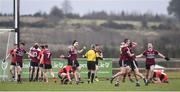 17 February 2017; St Mary's University College players celebrate after the final whistle against University College Cork after the Independent.ie HE GAA Sigerson Cup semi-final match between St Mary's University College and University College Cork at the Connacht GAA Centre in Bekan, Co. Mayo. Photo by Matt Browne/Sportsfile