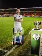 17 February 2017; A general view of a cardboard cut out of Sean Maguire of Cork City beside the President's Cup before the start of the President's Cup match between Dundalk and Cork City at Turner's Cross in Cork. Photo by David Maher/Sportsfile