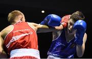 17 February 2017; Kurt Walker of Canal, left, exchanges punches with Stephen McKenna of Old School during their 56KG bout at the 2017 IABA Elite Boxing Championship finals in the National Stadium, Dublin. Photo by Eóin Noonan/Sportsfile