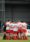9 July 2011; The Tyrone squad gather together in a huddle before the start of the second half. GAA Football All-Ireland Senior Championship Qualifier Round 2, Longford v Tyrone, Pearse Park, Co. Longford. Picture credit: Brendan Moran / SPORTSFILE