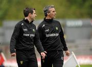 17 July 2011; Donegal manager Jim McGuinness, right, along with his assistant Rory Gallagher. Ulster GAA Football Senior Championship Final, Derry v Donegal, St Tiernach's Park, Clones, Co. Monaghan. Picture credit: Oliver McVeigh / SPORTSFILE