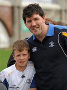 22 July 2011; Leinster's Shane Horgan poses for a picture with young supporter Sean Sheridan, age 11, from Newbridge, Co. Kildare, during an open training session ahead of the 2011/12 season. Tallaght Stadium, Tallaght, Dublin. Picture credit: Brendan Moran / SPORTSFILE