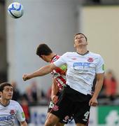 22 July 2011; Dean Bennett, Dundalk, in action against Stephen McLaughlin, Derry City. Derry City v Dundalk - Airtricity League Premier Division, Brandywell, Derry. Picture Credit: Oliver McVeigh / SPORTSFILE
