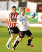 22 July 2011; Daniel Kearns, Dundalk, in action against Daniel Lafferty, Derry City. Derry City v Dundalk - Airtricity League Premier Division, Brandywell, Derry. Picture Credit: Oliver McVeigh / SPORTSFILE