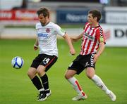 22 July 2011; Greg Bolger, Dundalk, in action against Patrick McEleney, Derry City. Derry City v Dundalk - Airtricity League Premier Division, Brandywell, Derry. Picture Credit: Oliver McVeigh / SPORTSFILE