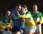 23 February 2002; Ciaran Whelan of Dublin in action against Cathal Daly of Offaly during the Allianz National Football League Division 1A match between Offaly and Dublin at O'Connor Park in Tullamore, Offaly. Photo by Brian Lawless/Sportsfile