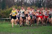 24 February 2002; Competitors at the start of the Senior Men's race, including Peter Mathews, 236, and Seamus Power, 157, during the Inter Club Cross Country Championships of Ireland at the ALSAA Complex in Dublin. Photo by Ray Lohan/Sportsfile