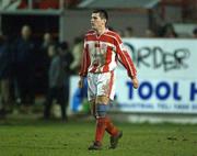 8 February 2002; Jim Sheridan of Sligo Rovers during the FAI Carlsberg Cup Quarter-Final match between Shamrock Rovers and Sligo Rovers at Tolka Park in Dublin. Photo by Damien Eagers/Sportsfile