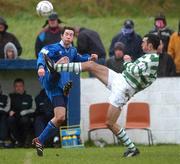 27 February 2002; Terry Palmer of Shamrock Rovers in action against Derek McCarthy of Limerick during the eircom League Cup Semi-Final match between Limerick and Shamrock Rovers at Jackman Park in Limerick. Photo by David Maher/Sportsfile