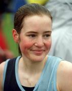 24 February 2002; Fionualla Britton of Sli Cualann AC after winning the Junior Women's race during the Inter Club Cross Country Championships of Ireland at the ALSAA Complex in Dublin. Photo by Brian Lawless/Sportsfile