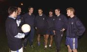 13 December 2001; Derek Mulhall, extreme left, assistant manager, during a Garda FC training session at Westmanstown Sports and Conference Centre in Lucan, Dublin. Photo by Damien Eagers/Sportsfile
