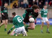 2 March 2002; Alan Cronin of Nemo Rangers in action against Donal Healy of Charlestown Sarsfields during the AIB GAA Football All-Ireland Senior Club Championship Semi-Final match between Nemo Rangers and Charlestown Sarsfield at McDonagh Park in Nenagh, Tipperary. Photo by David Maher/Sportsfile