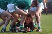 2 March 2002; Alan Cronin of Nemo Rangers in action against Aidan Higgins of Charlestown Sarsfields during the AIB GAA Football All-Ireland Senior Club Championship Semi-Final match between Nemo Rangers and Charlestown Sarsfield at McDonagh Park in Nenagh, Tipperary. Photo by David Maher/Sportsfile