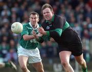 2 March 2002; Colin Corkery of Nemo Rangers in action against Ray Lenehan of Charlestown Sarsfields during the AIB GAA Football All-Ireland Senior Club Championship Semi-Final match between Nemo Rangers and Charlestown Sarsfield at McDonagh Park in Nenagh, Tipperary. Photo by David Maher/Sportsfile