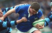 5 March 2002; Robert Sweeney of St Mary's College is tackled by Patrick McLoughlin, left, and Alan Quinn of Castleknock during the Leinster Schools Senior Cup Semi-Final match between St Mary's College and Castleknock at Lansdowne Road in Dublin. Photo by Aoife Rice/Sportsfile