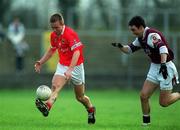 3 March 2002; Conrad Murphy of Cork in action against Michael Colleran of Galway during the Allianz National Football League Division 1A Round 3 match between Galway and Cork at St Jarlath's Park in Tuam, Galway. Photo by Damien Eagers/Sportsfile