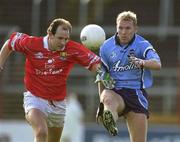 10 March 2002; Shane Ryan of Dublin in action against Ronan McCarthy of Cork during the Allianz National Football League Division 1A Round 4 match between Cork and Dublin at Pairc U’ Chaoimh in Cork. Photo by Brendan Moran/Sportsfile