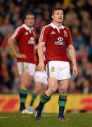 11 June 2013; Brian O'Driscoll, right, and Jamie Roberts, behind, of British & Irish Lions during the British & Irish Lions Tour 2013 match between Combined Country and British & Irish Lions at Hunter Stadium in Newcastle, New South Wales, Australia. Photo by Stephen McCarthy/Sportsfile
