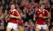 11 June 2013; Brian O'Driscoll, left, and Jamie Roberts of British & Irish Lions during the British & Irish Lions Tour 2013 match between Combined Country and British & Irish Lions at Hunter Stadium in Newcastle, New South Wales, Australia. Photo by Stephen McCarthy/Sportsfile