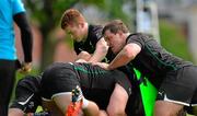 11 June 2013; Ireland's Paddy Jackson and Declan Fitzpatrick, right, in action during squad training ahead of their game against Canada on Saturday. Ireland Rugby Summer Tour 2013. Toronto, Canada. Photo by Brendan Moran/Sportsfile