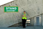 9 June 2013; A steward takes up his position prior to GAA Hurling Leinster Senior Championship Quarter-Final match between Offaly and Kilkenny at O'Connor Park in Tullamore, Offaly. Photo by Brian Lawless/Sportsfile