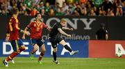 11 June 2013; James McClean of Republic of Ireland takes a shot on goal, which was saved by Iker Casillas of Spain, during the International Friendly match between Republic of Ireland and Spain at Yankee Stadium in The Bronx, New York, USA. Photo by David Maher/Sportsfile