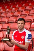 13 June 2013; Killian Brennan, St. Patrick's Athletic, who was presented with the Airtricity / SWAI Player of the Month Award for May 2013 at Richmond Park in Dublin. Photo by Brian Lawless/Sportsfile