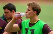 13 June 2013; Ireland's Andrew Trimble takes a drink during squad training, ahead of their game against Canada. Ireland Rugby Summer Tour 2013. Toronto, Canada. Photo by David Maher/Sportsfile