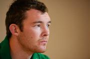 13 June 2013; Ireland captain Peter O'Mahony during a press conference ahead of their game against Canada. Ireland Rugby Summer Tour 2013. Toronto, Canada. Photo by Brendan Moran/Sportsfile