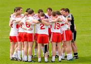 2 June 2013; The Derry team in a pre match huddle prior to the GAA Football Ulster Senior Championship Quarter-Final match between Derry and Down at Celtic Park in Derry. Photo by Oliver McVeigh/Sportsfile