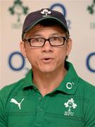 13 June 2013; Ireland head coach Les Kiss during a press conference ahead of their game against Canada. Ireland Rugby Summer Tour 2013. Toronto, Canada. Photo by Brendan Moran/Sportsfile