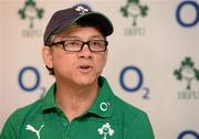 13 June 2013; Ireland head coach Les Kiss during a press conference ahead of their game against Canada. Ireland Rugby Summer Tour 2013. Toronto, Canada. Photo by Brendan Moran/Sportsfile