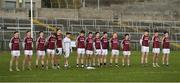 12 February 2017; The Galway team stand for the anthem at the Allianz Football League Division 2 Round 2 game between Fermanagh and Galway at Brewster Park in Enniskillen, Co. Fermanagh. Photo by Oliver McVeigh/Sportsfile