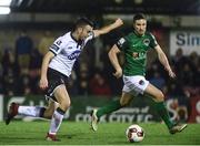 17 February 2017; Michael Duffy of Dundalk in action against Gearoid Morrissey of Cork City during the President's Cup match between Dundalk and Cork City at Turner's Cross in Cork. Photo by David Maher/Sportsfile