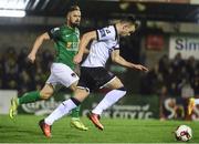 17 February 2017; Robbie Benson of Dundalk in action against Greg Bolger of Cork City during the President's Cup match between Dundalk and Cork City at Turner's Cross in Cork. Photo by David Maher/Sportsfile