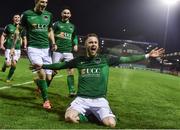 17 February 2017; Kevin O'Connor of Cork celebrates after scoring his side's second goal with teammates during the President's Cup match between Dundalk and Cork City at Turner's Cross in Cork. Photo by David Maher/Sportsfile
