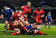 17 February 2017; Bryan Byrne of Leinster goes over to score his side's sixth try during the Guinness PRO12 Round 15 match between Leinster and Edinburgh at the RDS Arena in Ballsbridge, Dublin. Photo by Stephen McCarthy/Sportsfile