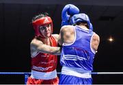 17 February 2017; Kellie Harrington of Glasnevin, left,  exchanges punches with Shauna O’Keeffe of Clonmel during their 60KG bout at the 2017 IABA Elite Boxing Championship finals in the National Stadium, Dublin. Photo by Eóin Noonan/Sportsfile