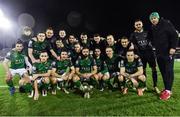 17 February 2017; The Cork City squad celebrate with the trophy following their victory in the President's Cup match between Dundalk and Cork City at Turner's Cross in Cork. Photo by David Maher/Sportsfile