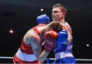 17 February 2017; Patrick Mongan of Olympic, right, exchanges punches with George Bates of St Marys Dublin during their 60KG bout at the 2017 IABA Elite Boxing Championship finals in the National Stadium, Dublin. Photo by Eóin Noonan/Sportsfile